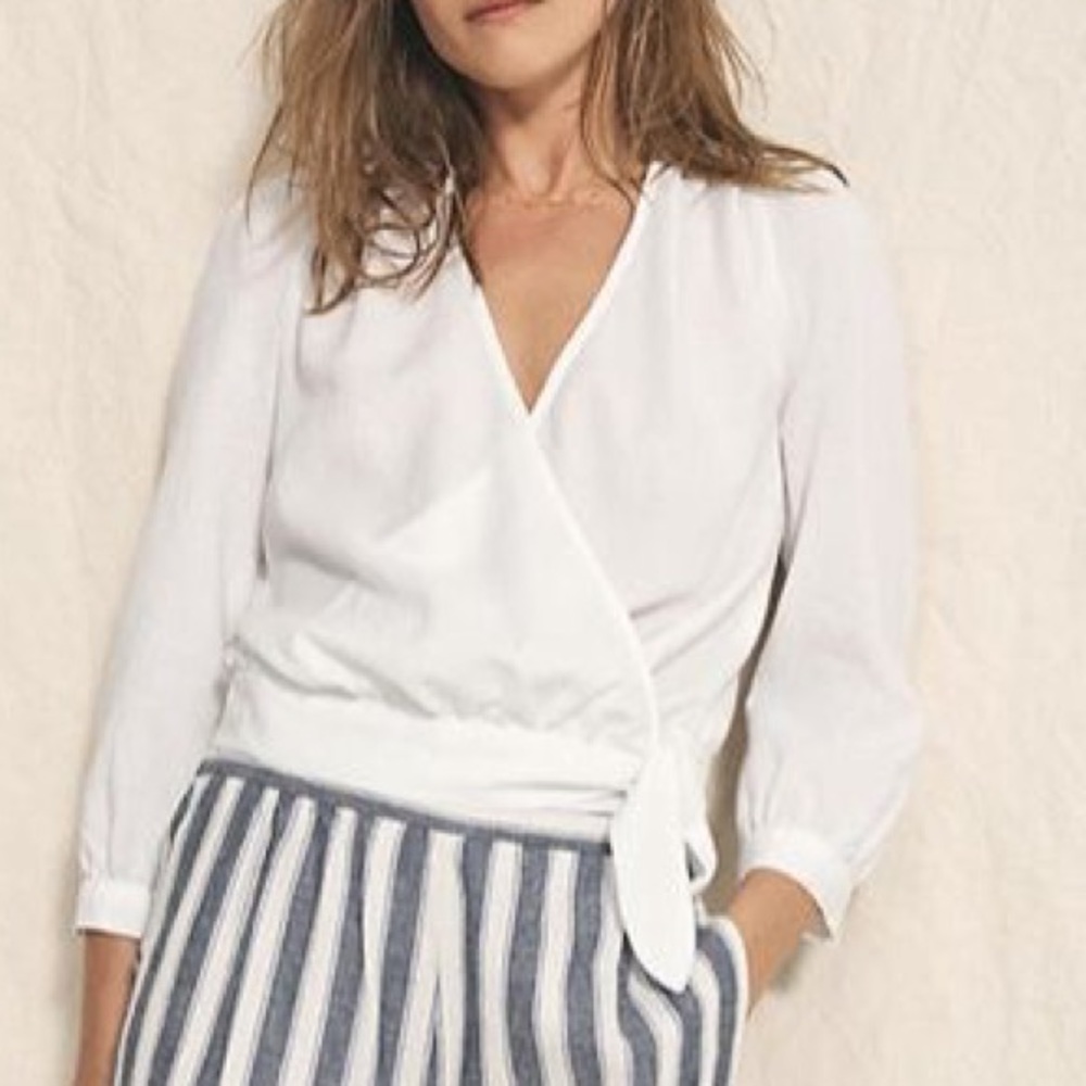 Madewell classic white wrap top